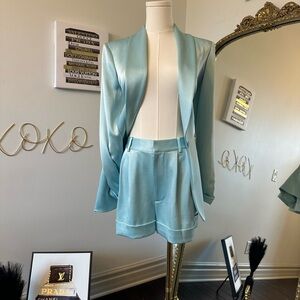 Alice + Olivia Powder Blue Shorts Suit Set